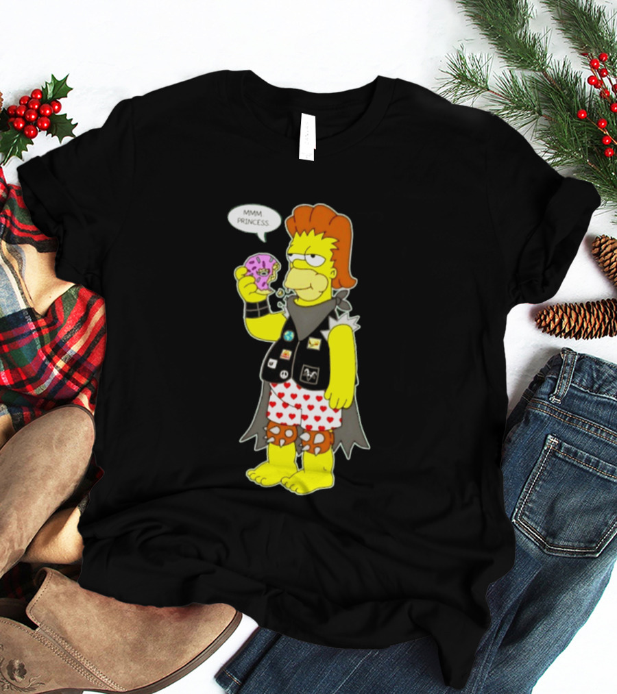 The Simpsons Homer Mmm Princess Punk Donut Eating T-Shirt