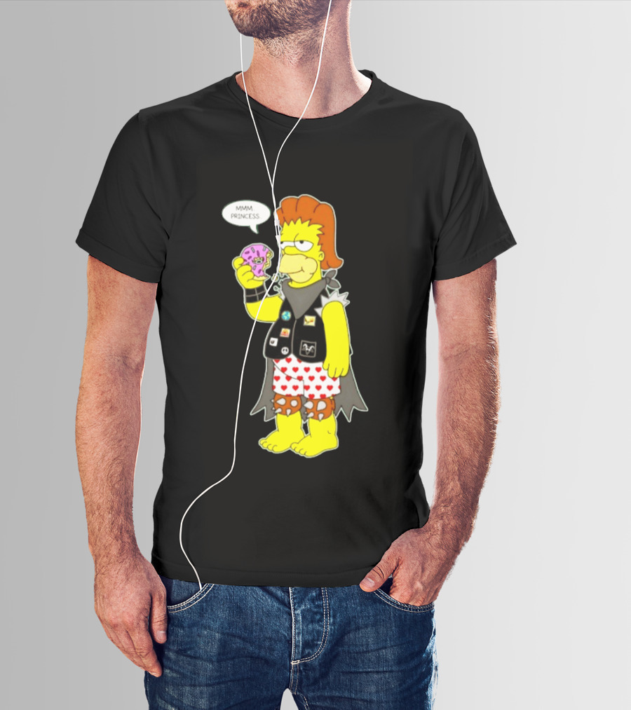 The Simpsons Homer Mmm Princess Punk Donut Eating T-Shirt