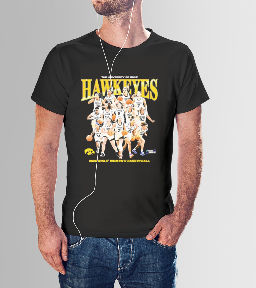 The University Of Iowa Hawkeyes 2026 NCAA Women's Basketball Team Players T-Shirt