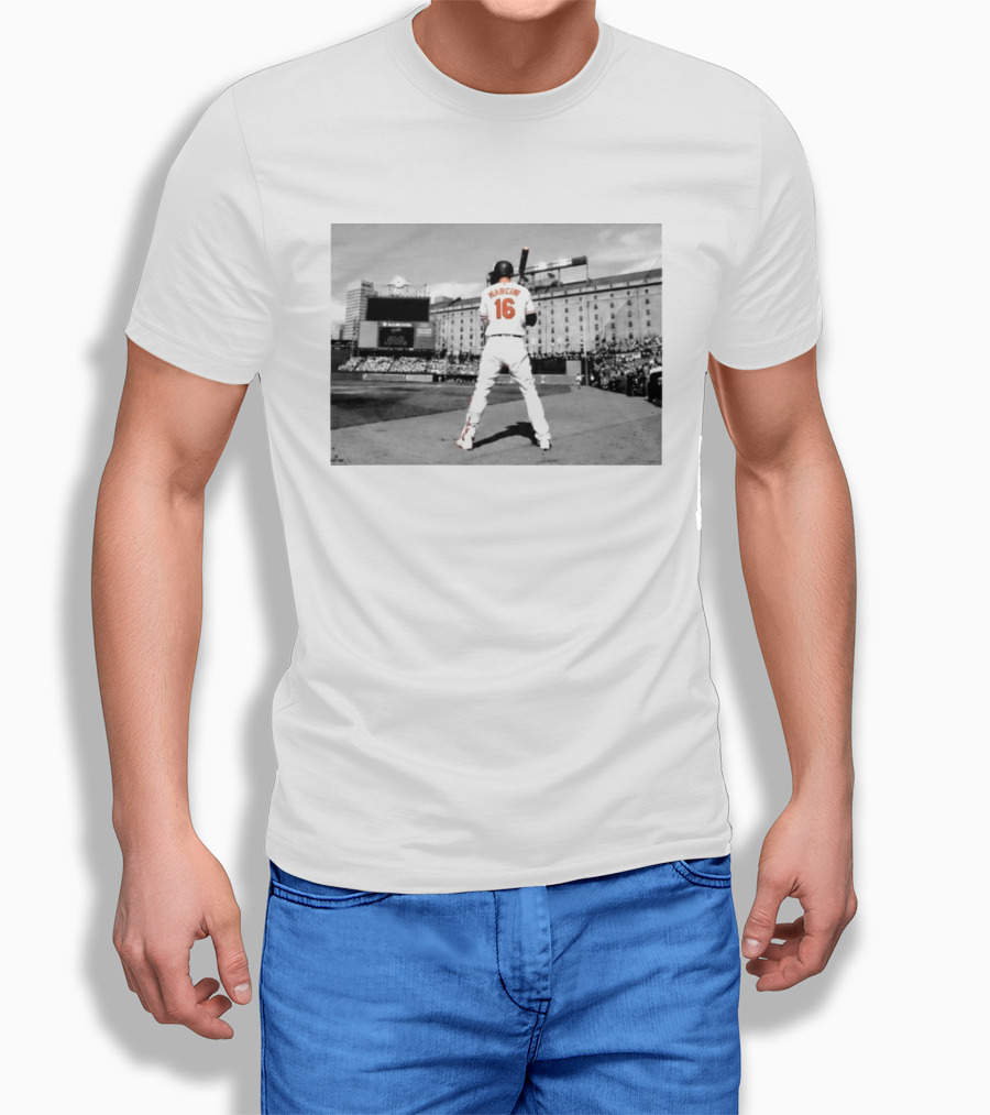 2026 Orioles Trey Mancini Retirement Number 16 Baseball Stadium Scene T-Shirt