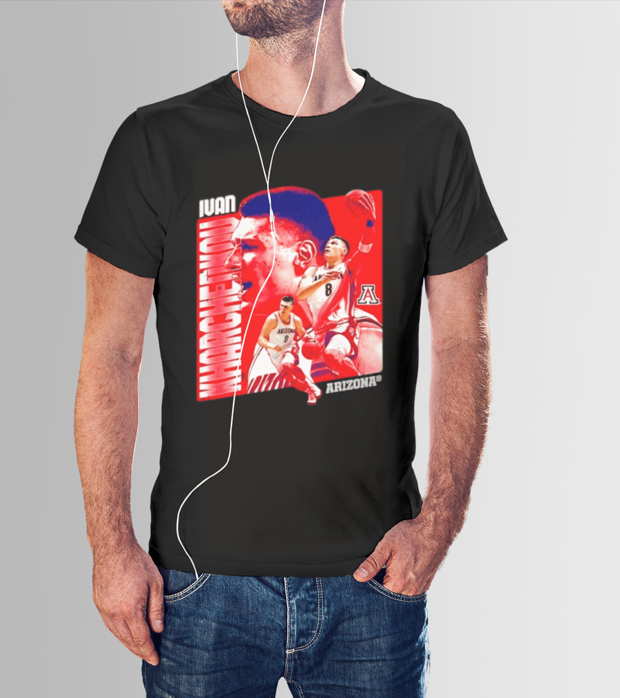 Ivan Kharchenkov 8 Arizona Wildcats NCAA Basketball Player T-Shirt