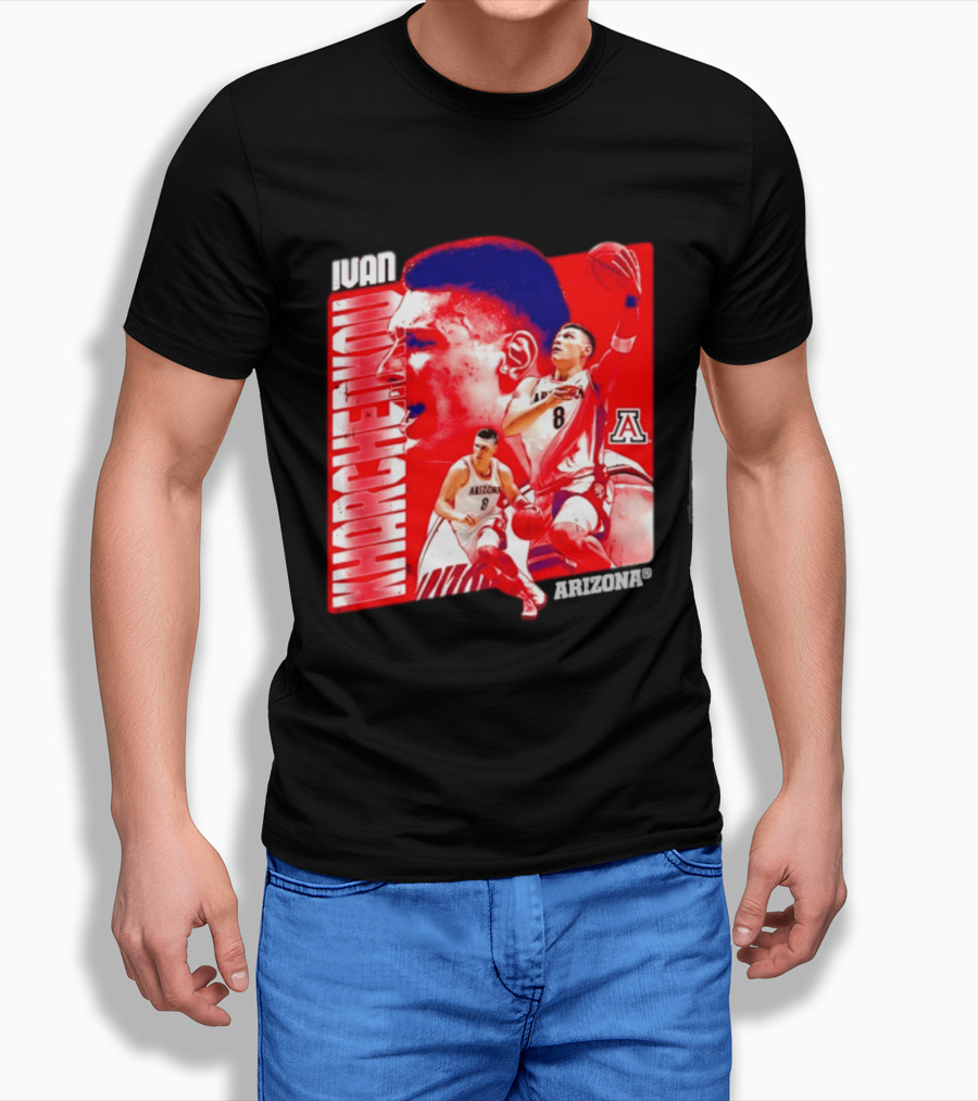 Ivan Kharchenkov 8 Arizona Wildcats NCAA Basketball Player T-Shirt