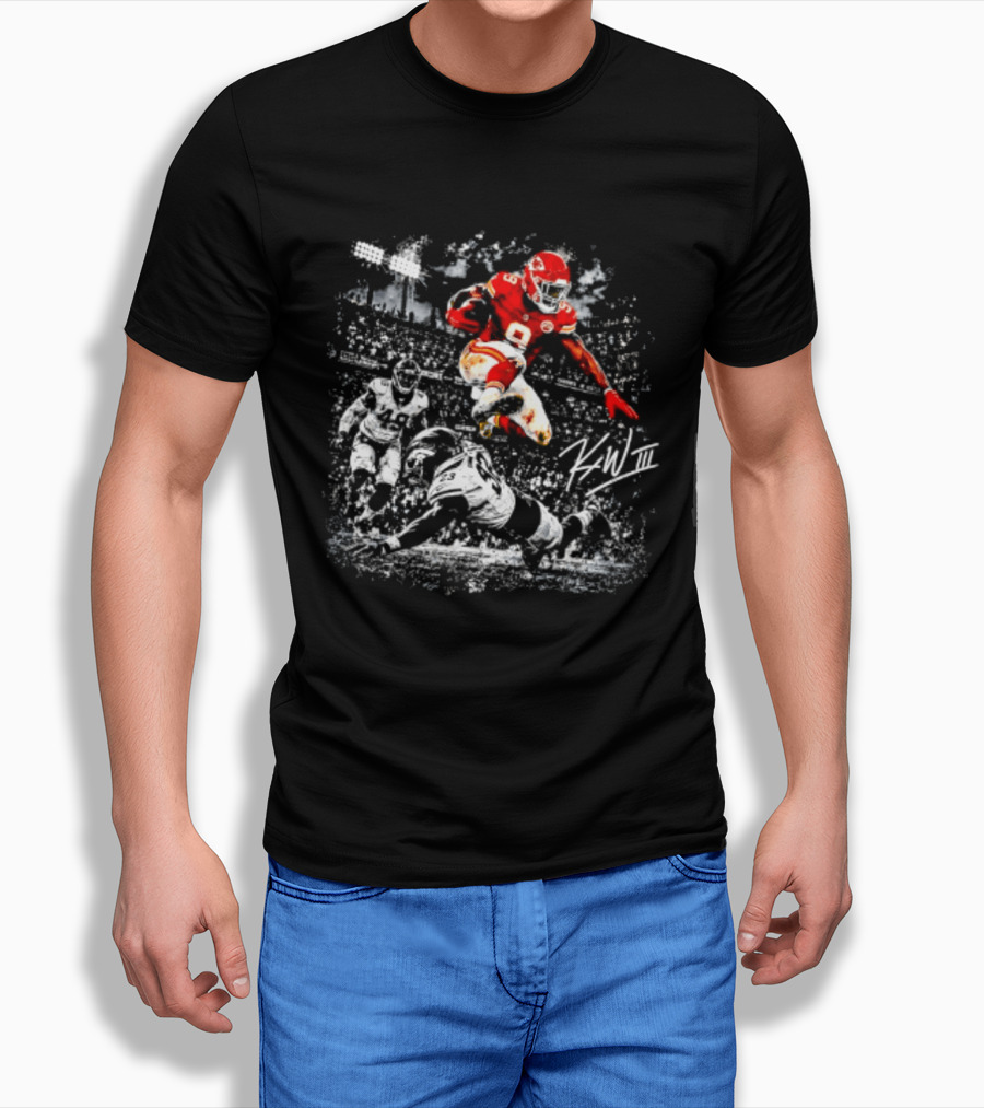 Kenneth Walker III Kansas City Chiefs Number 9 Action Motion T-Shirt