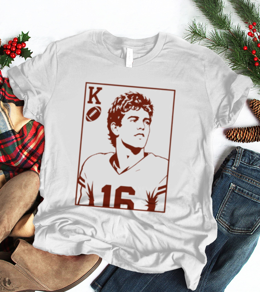 Arch Manning Texas Longhorns Quarterback King Of Hearts Playing Card 16 T-Shirt