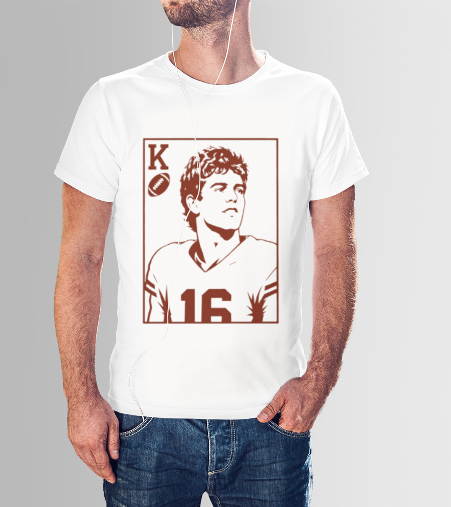 Arch Manning Texas Longhorns Quarterback King Of Hearts Playing Card 16 T-Shirt