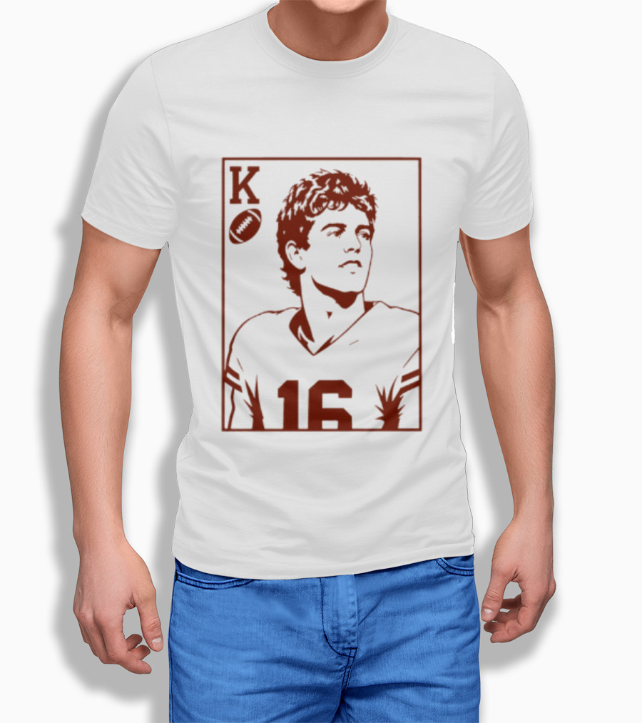 Arch Manning Texas Longhorns Quarterback King Of Hearts Playing Card 16 T-Shirt