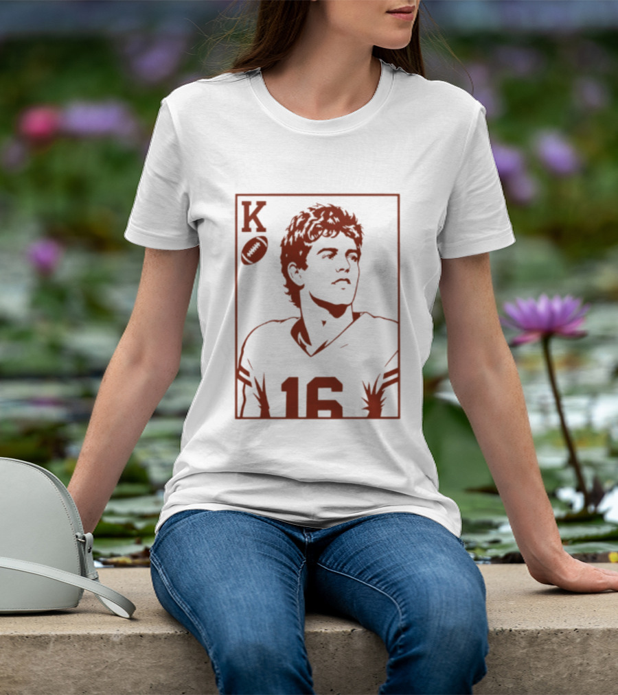 Arch Manning Texas Longhorns Quarterback King Of Hearts Playing Card 16 T-Shirt