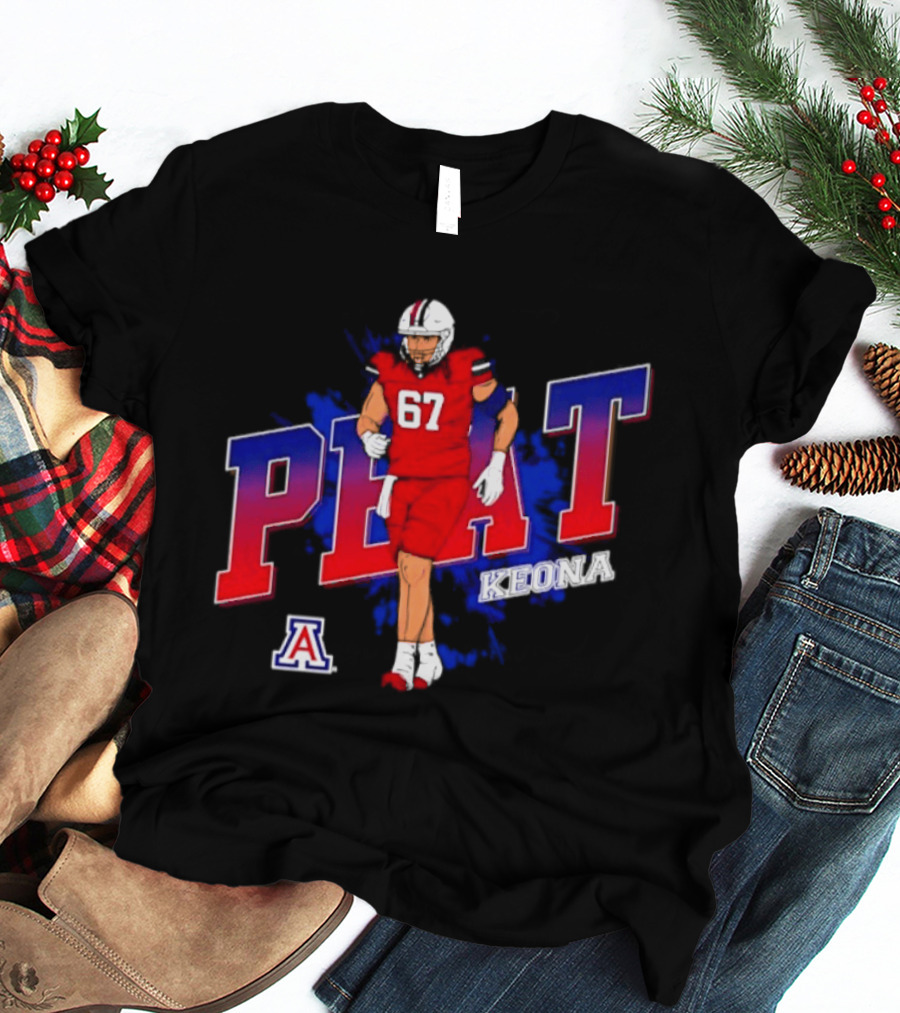 Arizona Wildcats Keona Peat 67 NCAA Football Player Caricature T-Shirt