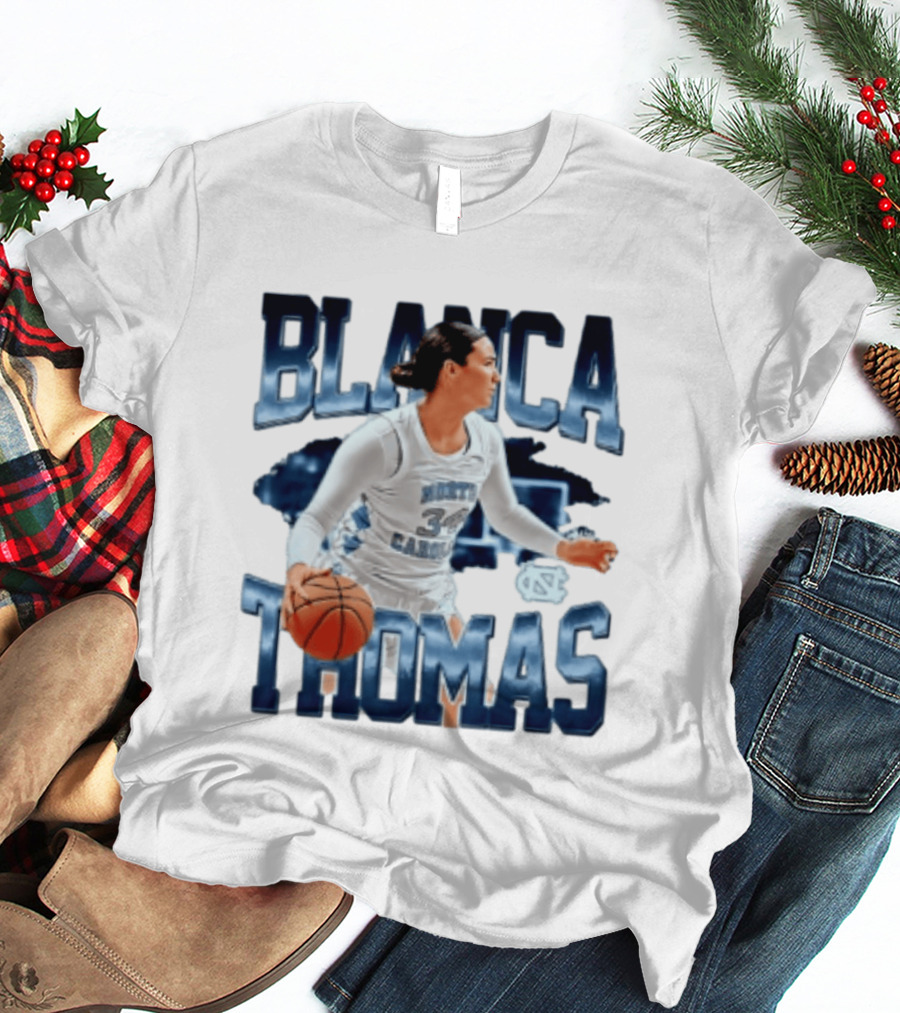 Blanca Thomas 34 North Carolina Tar Heels NCAA Women's Basketball Player T-Shirt