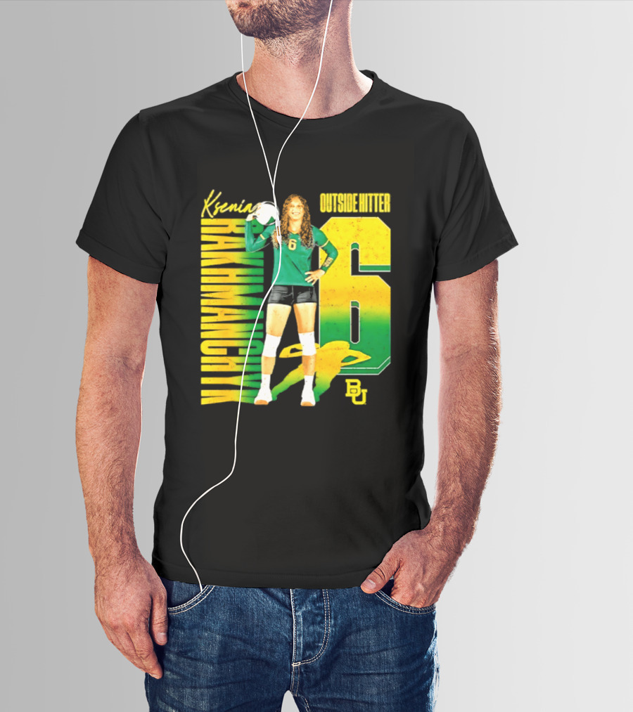 Kseniya Rakhmanchyk Outside Hitter 6 Baylor Bears Volleyball Player T-Shirt