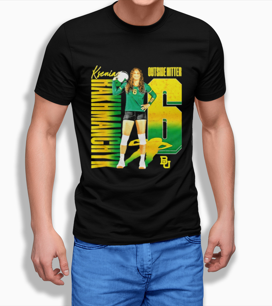 Kseniya Rakhmanchyk Outside Hitter 6 Baylor Bears Volleyball Player T-Shirt