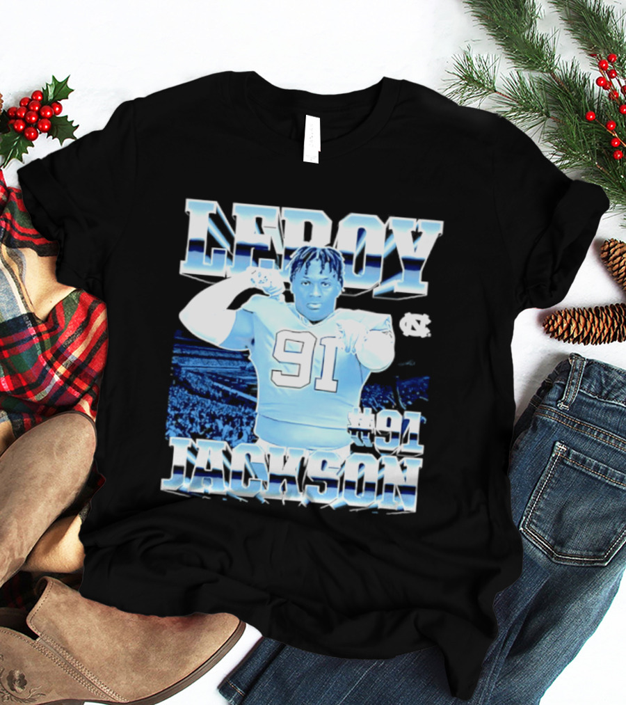 Leroy Jackson 91 North Carolina Tar Heels NCAA Football Player T-Shirt