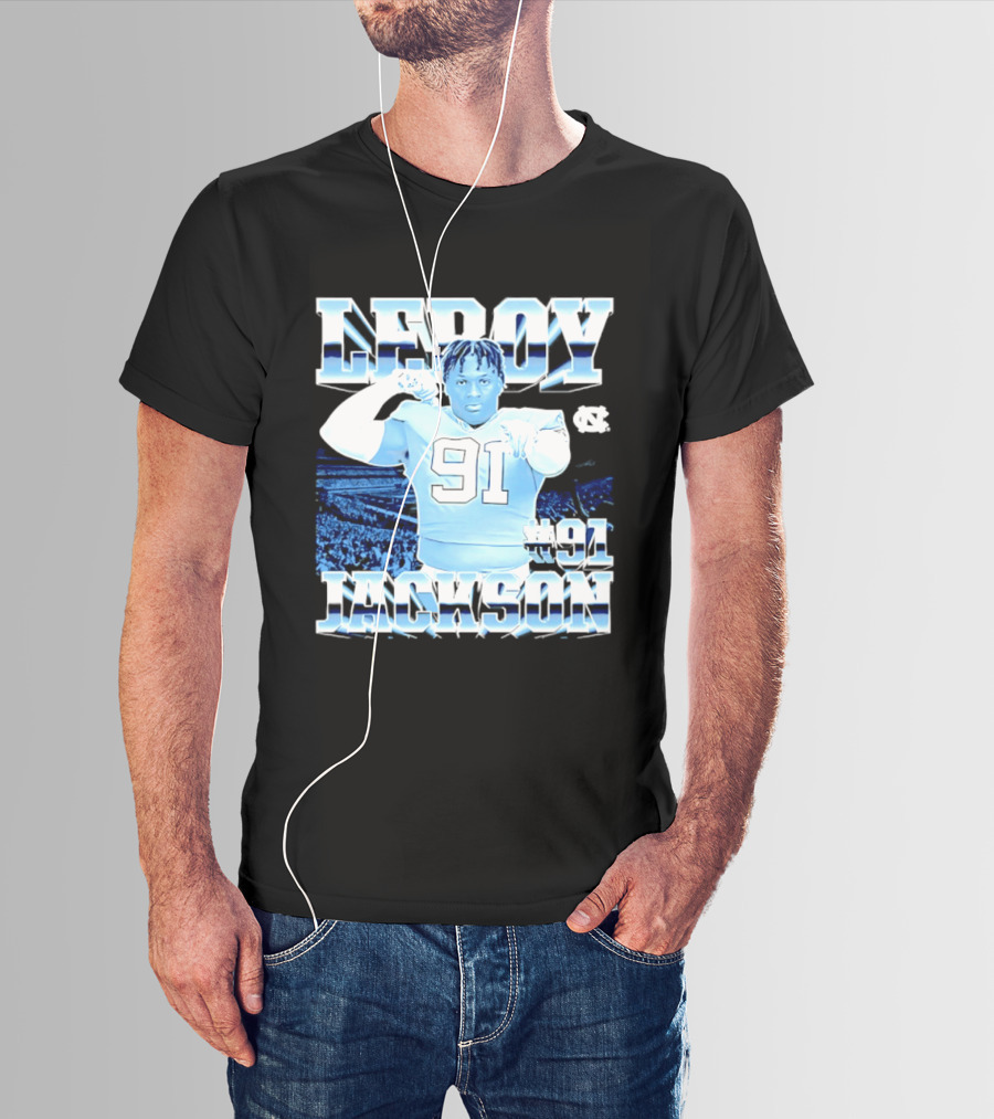 Leroy Jackson 91 North Carolina Tar Heels NCAA Football Player T-Shirt