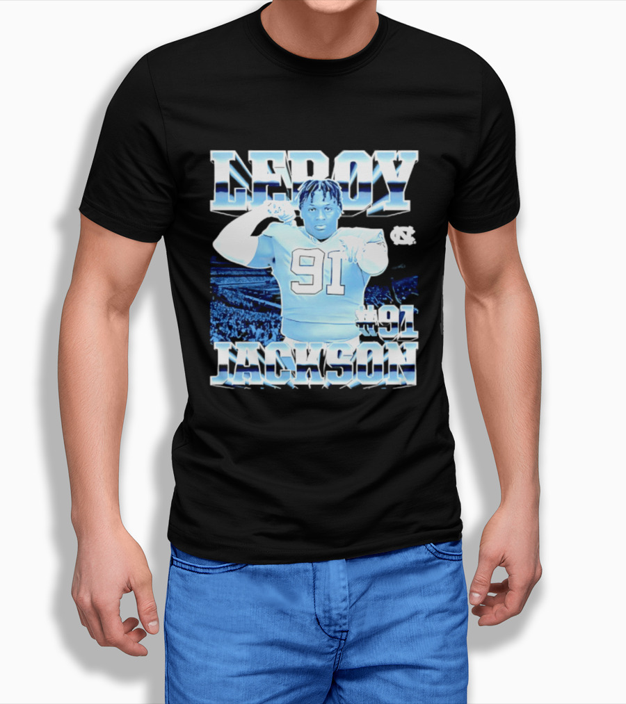 Leroy Jackson 91 North Carolina Tar Heels NCAA Football Player T-Shirt