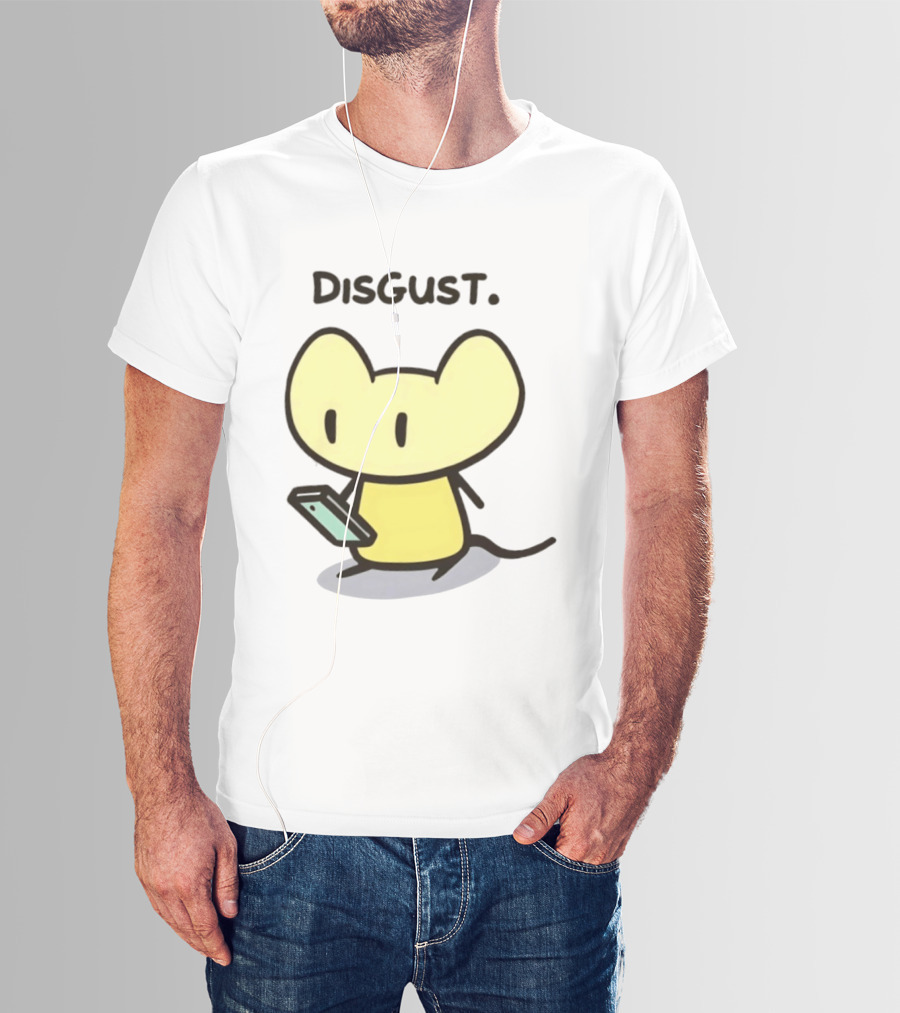 Disgust Mouse With Phone Vintage Humor T-Shirt