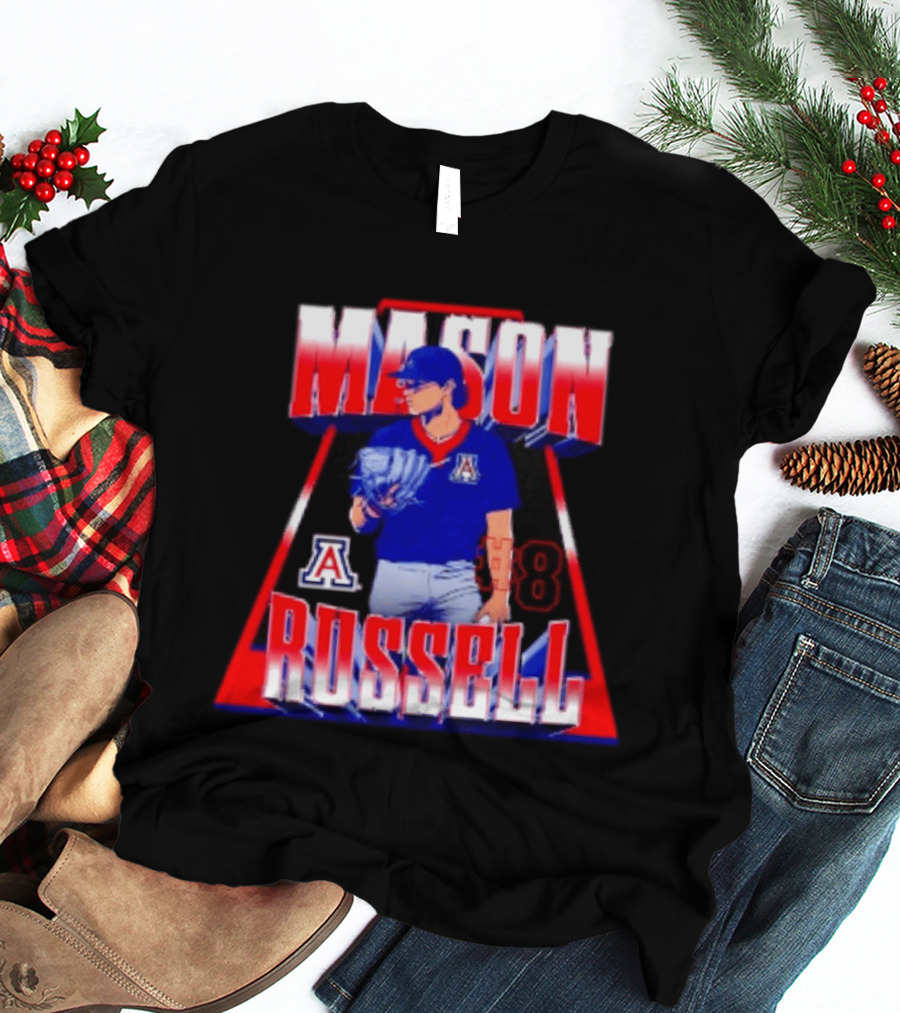 Mason Russell 8 Arizona Wildcats NCAA Baseball Player T-Shirt