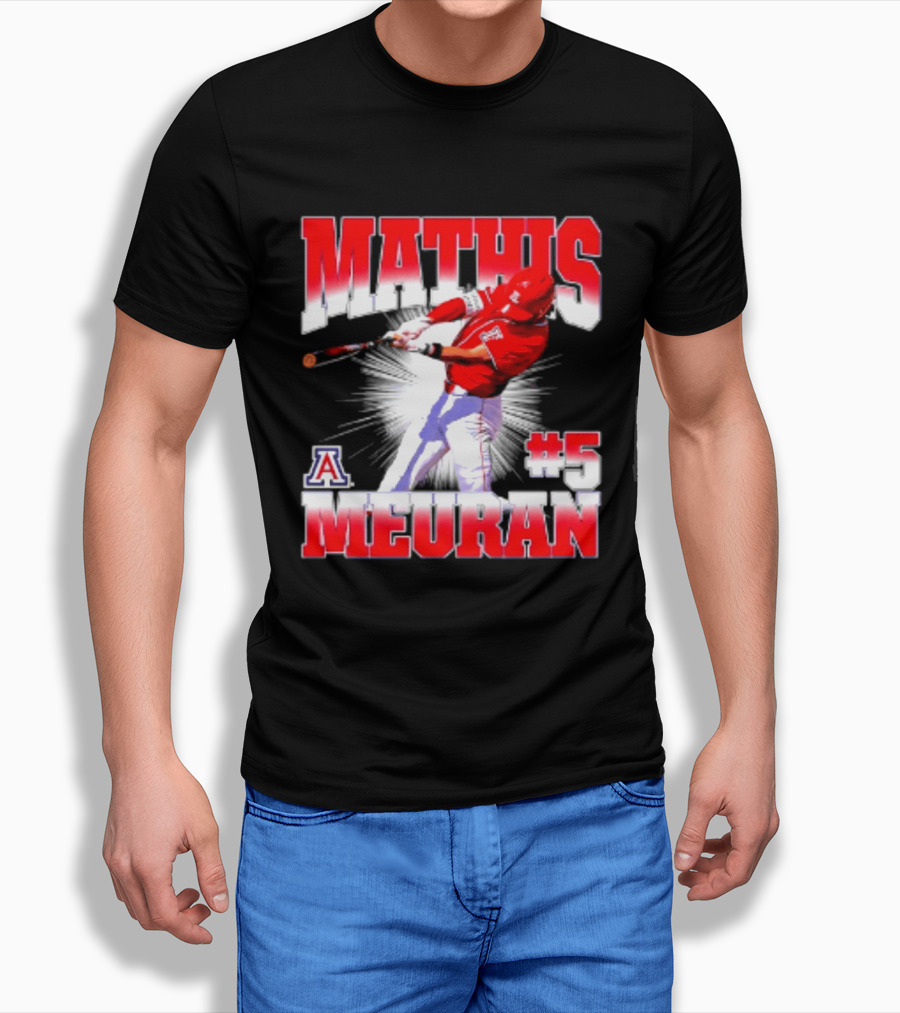 Mathis Meurant #5 Arizona Wildcats NCAA Baseball Player T-Shirt