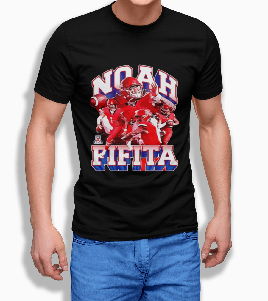 Noah Fifita 1 Arizona Wildcats NCAA Football Player Action Collage T-Shirt