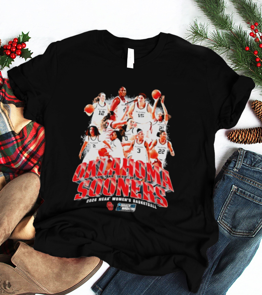 Oklahoma Sooners 2026 NCAA Women's Basketball Team Players Sportswear T-Shirt