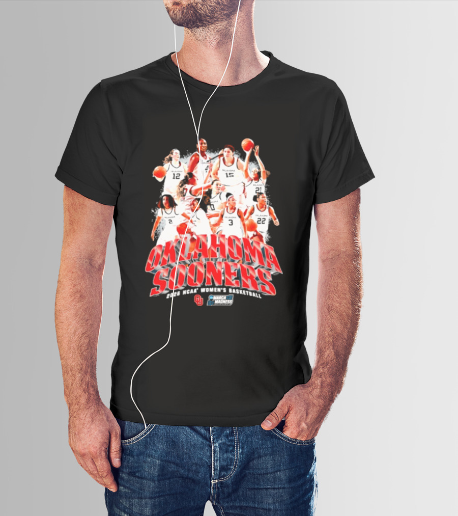 Oklahoma Sooners 2026 NCAA Women's Basketball Team Players Sportswear T-Shirt