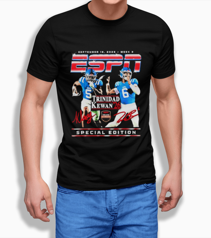 September 16 2023 ESPN Week 3 Trinidad Kewan Ole Miss Special Edition T-Shirt