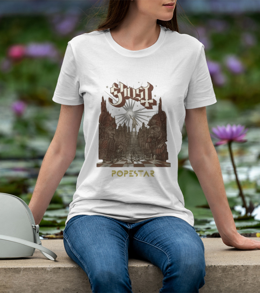 Ghost Popestar Chessboard Cathedral Gothic T-Shirt