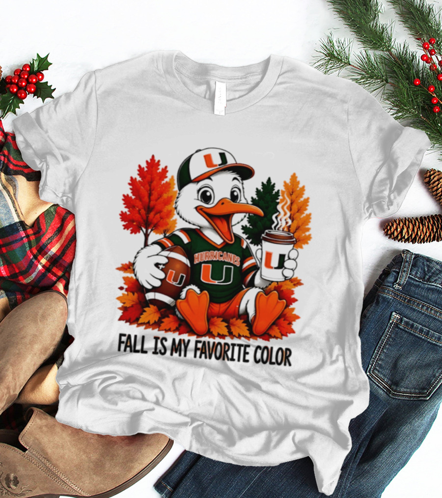 Miami Hurricanes Fall Is My Favorite Color NCAA Football T-Shirt