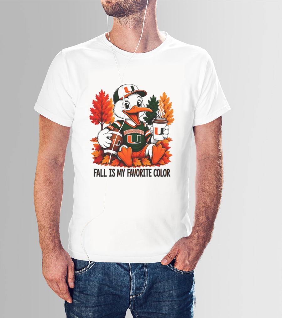 Miami Hurricanes Fall Is My Favorite Color NCAA Football T-Shirt