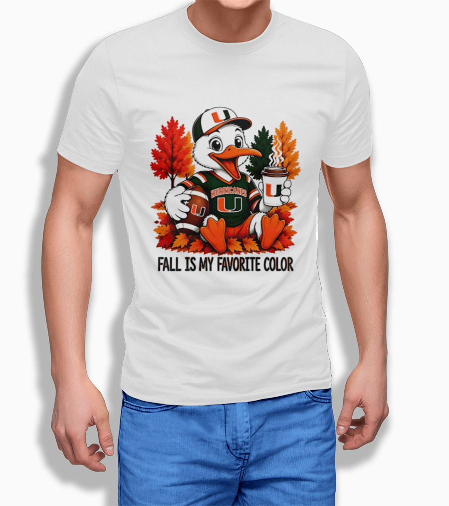 Miami Hurricanes Fall Is My Favorite Color NCAA Football T-Shirt