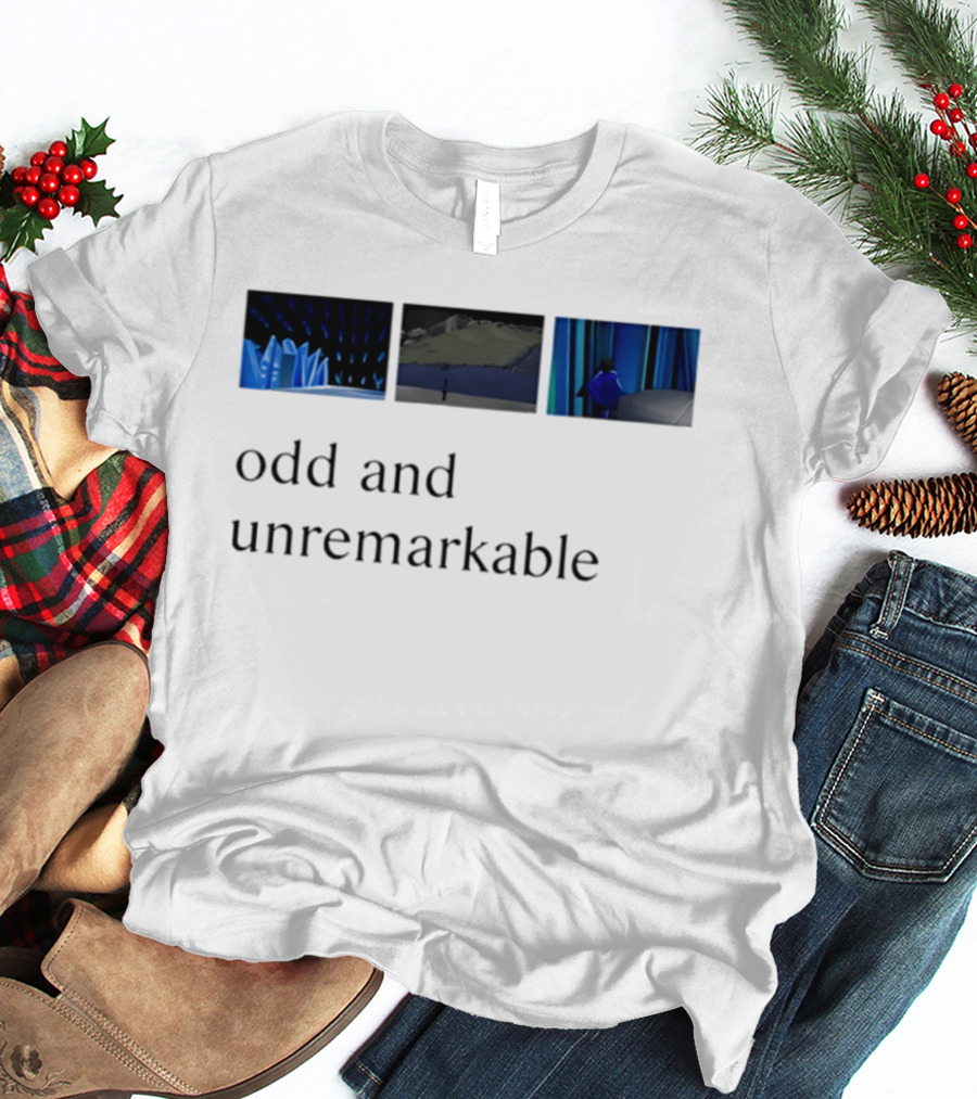 Odd And Unremarkable Aesthetic Minimalist Blue Abstract Scenes T-Shirt