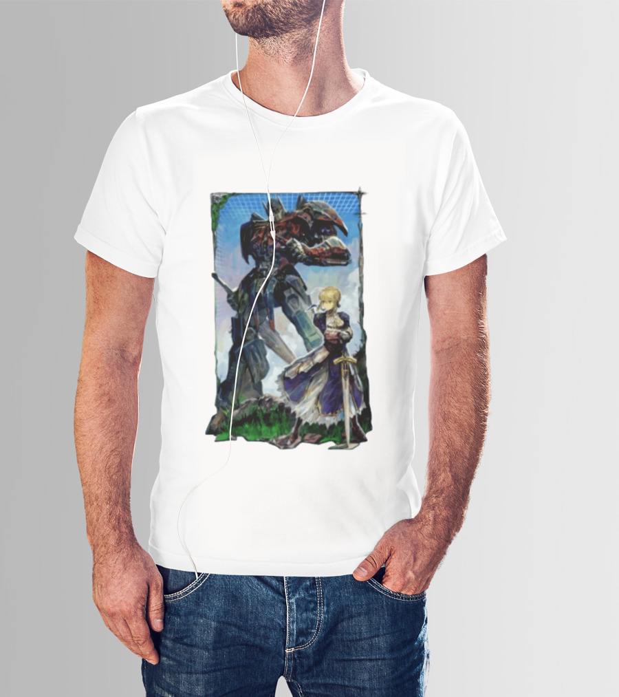 Optimus Prime Transformers With Saber Fate Stay Night Anime T-Shirt