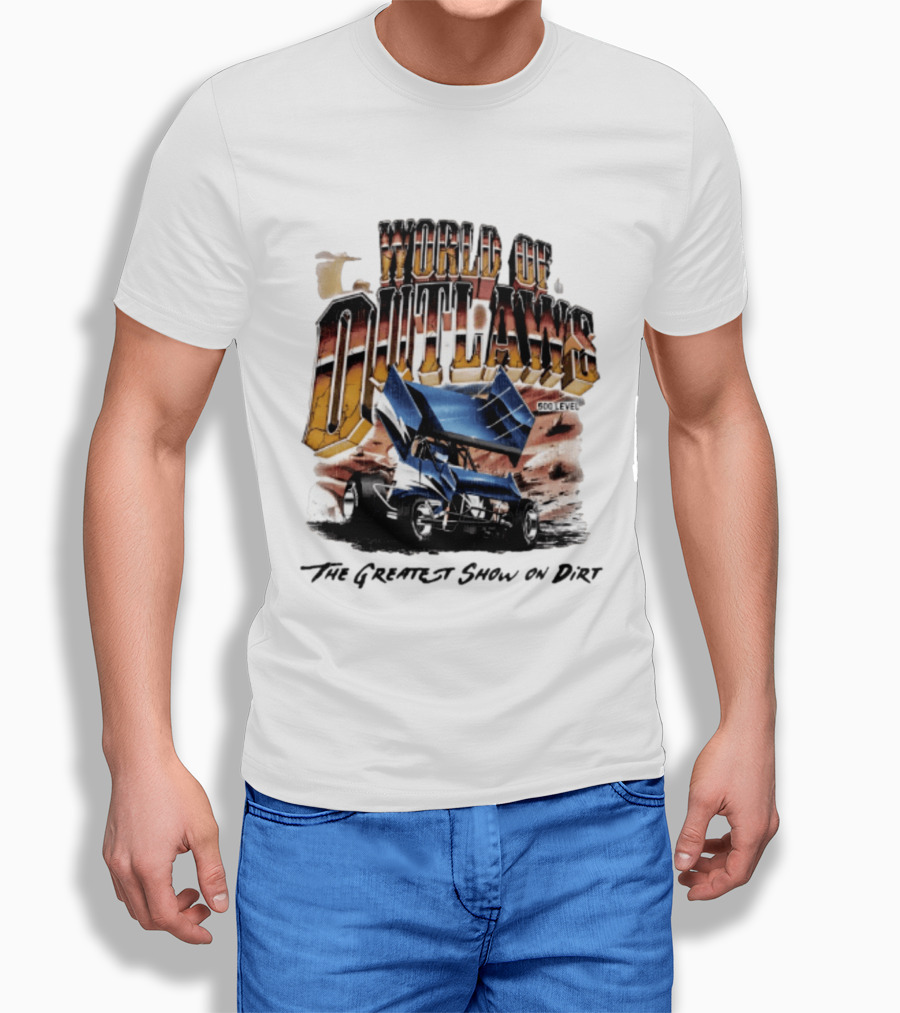 World Of Outlaws 500 Level The Greatest Show On Dirt Racing Sprint Car T-Shirt