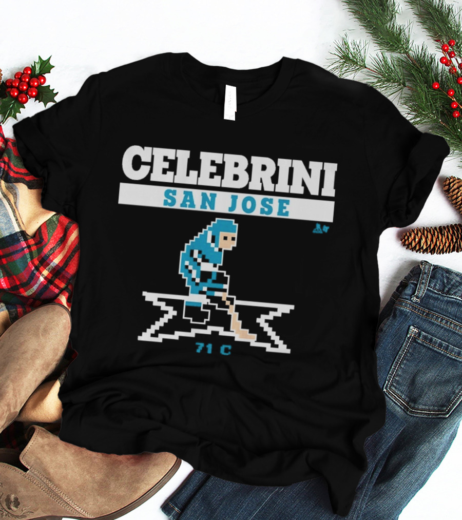 Celebrini San Jose Pixel Hockey 74 C T-Shirt