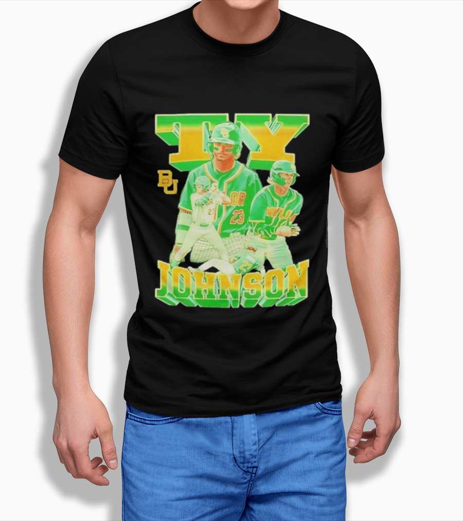Ty Johnson Baylor Bears 23 NCAA Baseball BU T-Shirt