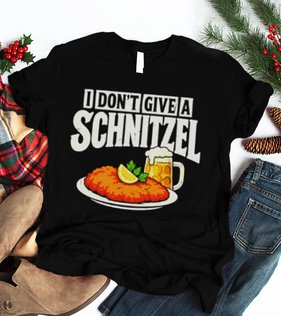 I Don't Give A Schnitzel German Beer Food Plate T-Shirt