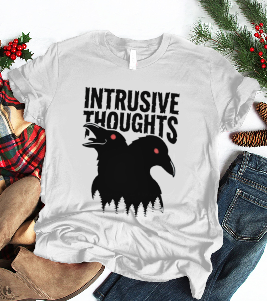 Intrusive Thoughts Raven Forest Mental Health Awareness T-Shirt