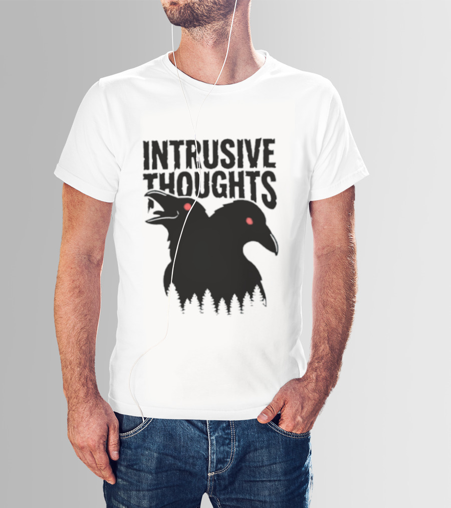 Intrusive Thoughts Raven Forest Mental Health Awareness T-Shirt