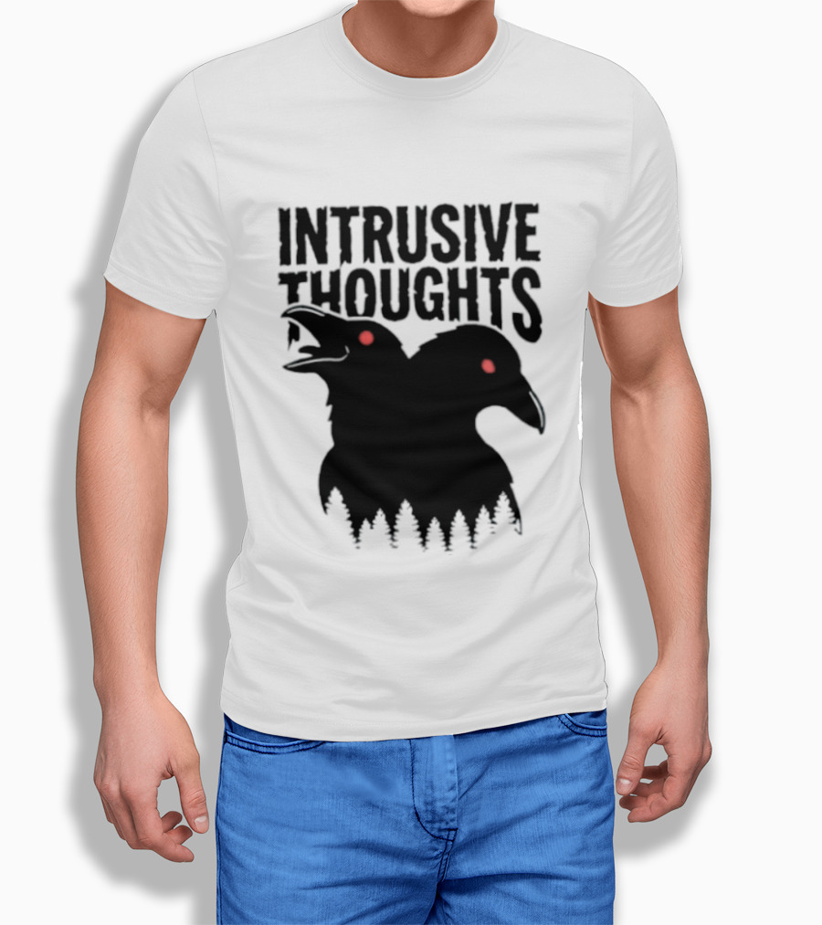 Intrusive Thoughts Raven Forest Mental Health Awareness T-Shirt
