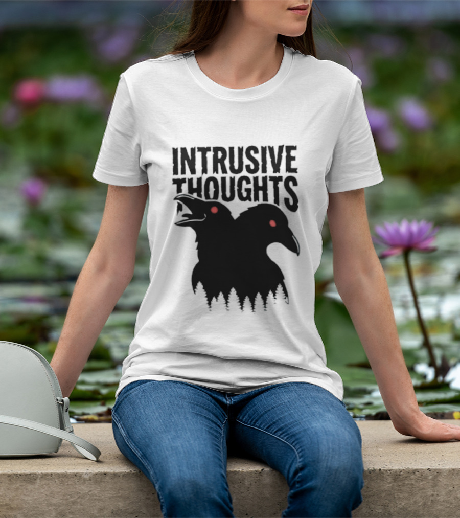 Intrusive Thoughts Raven Forest Mental Health Awareness T-Shirt