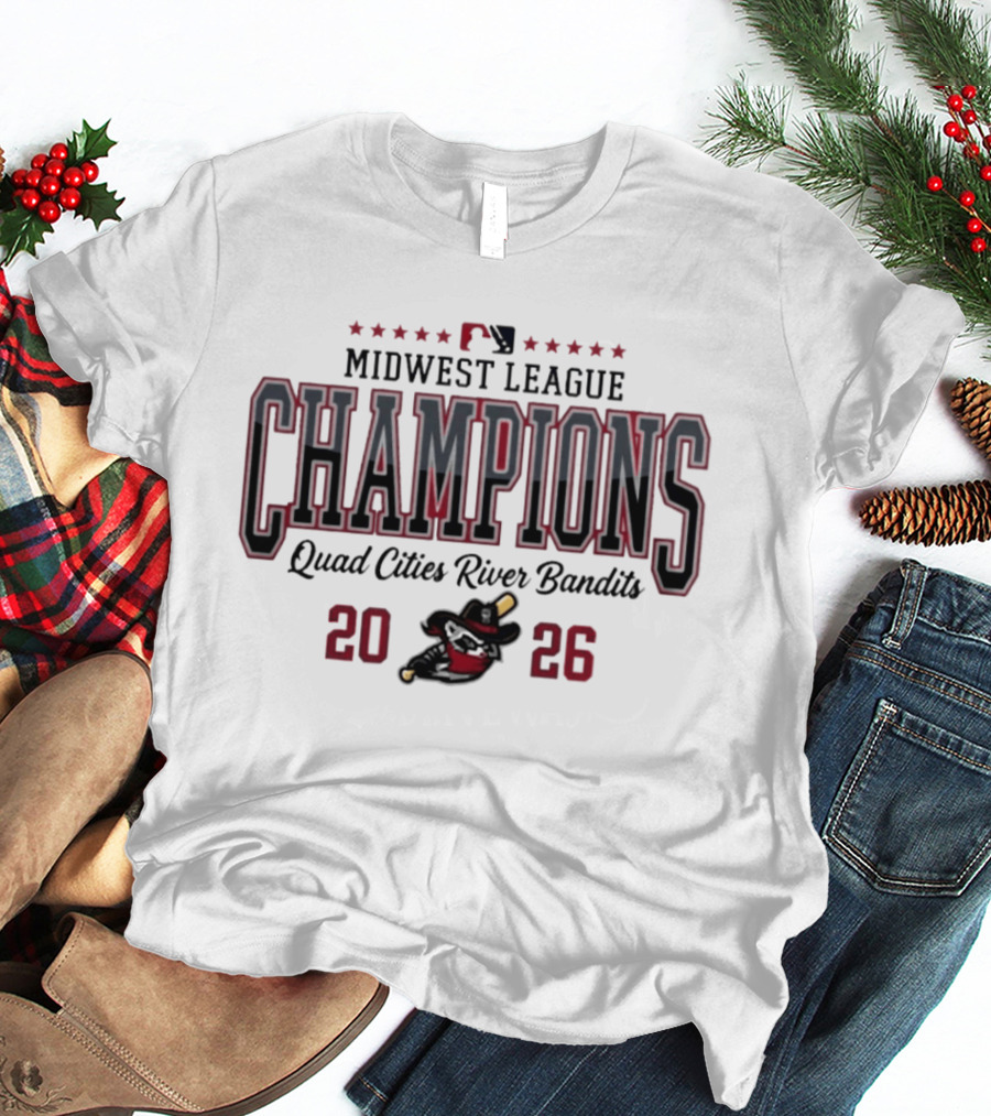 Midwest League Champions 2026 Quad Cities River Bandits T-Shirt