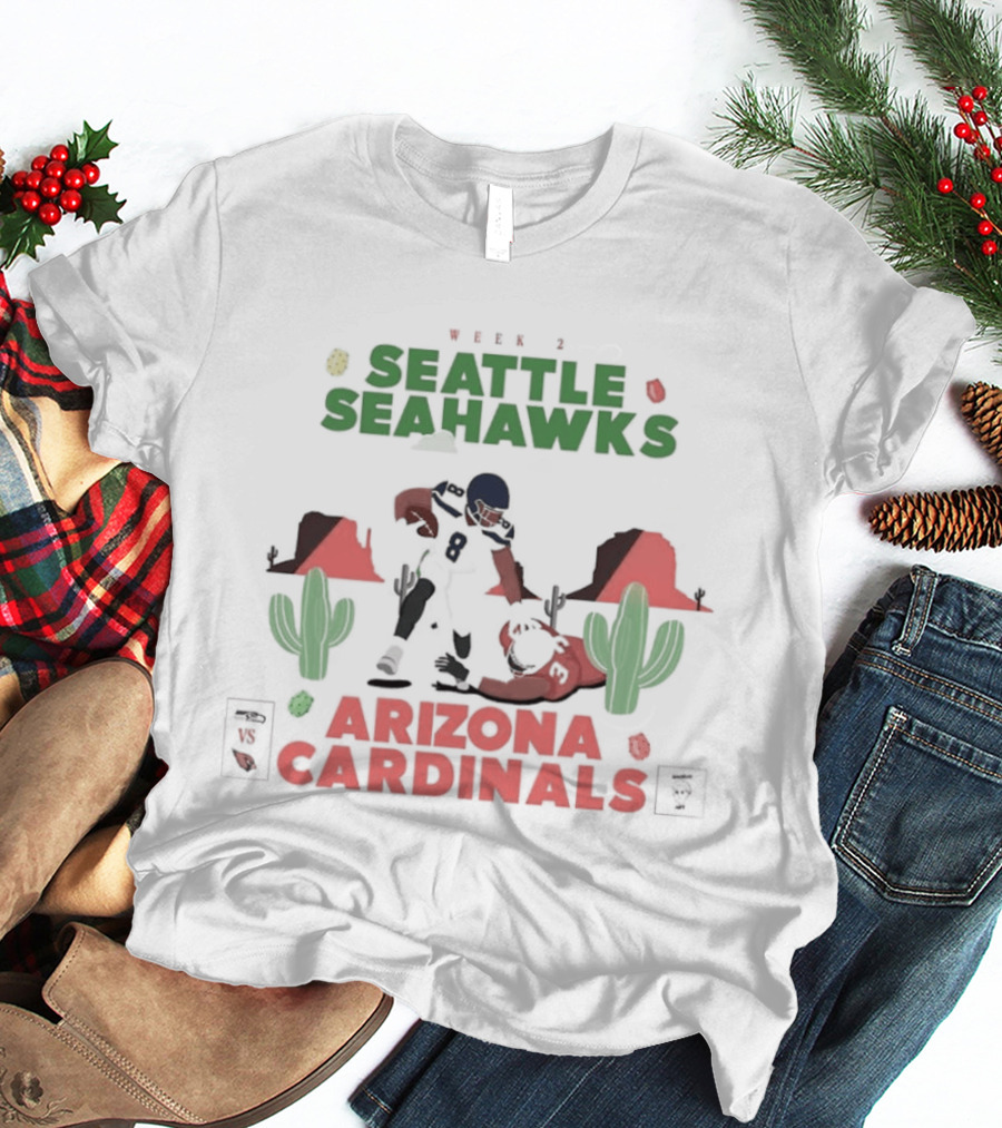 Seattle Seahawks Vs Arizona Cardinals Football Rivalry Desert Showdown T-Shirt