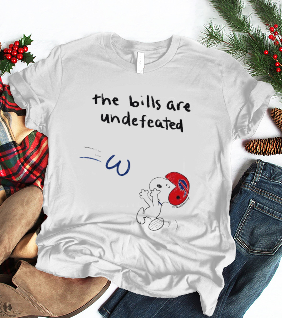 Snoopy Football Red Helmet The Bills Are Undefeated T-Shirt