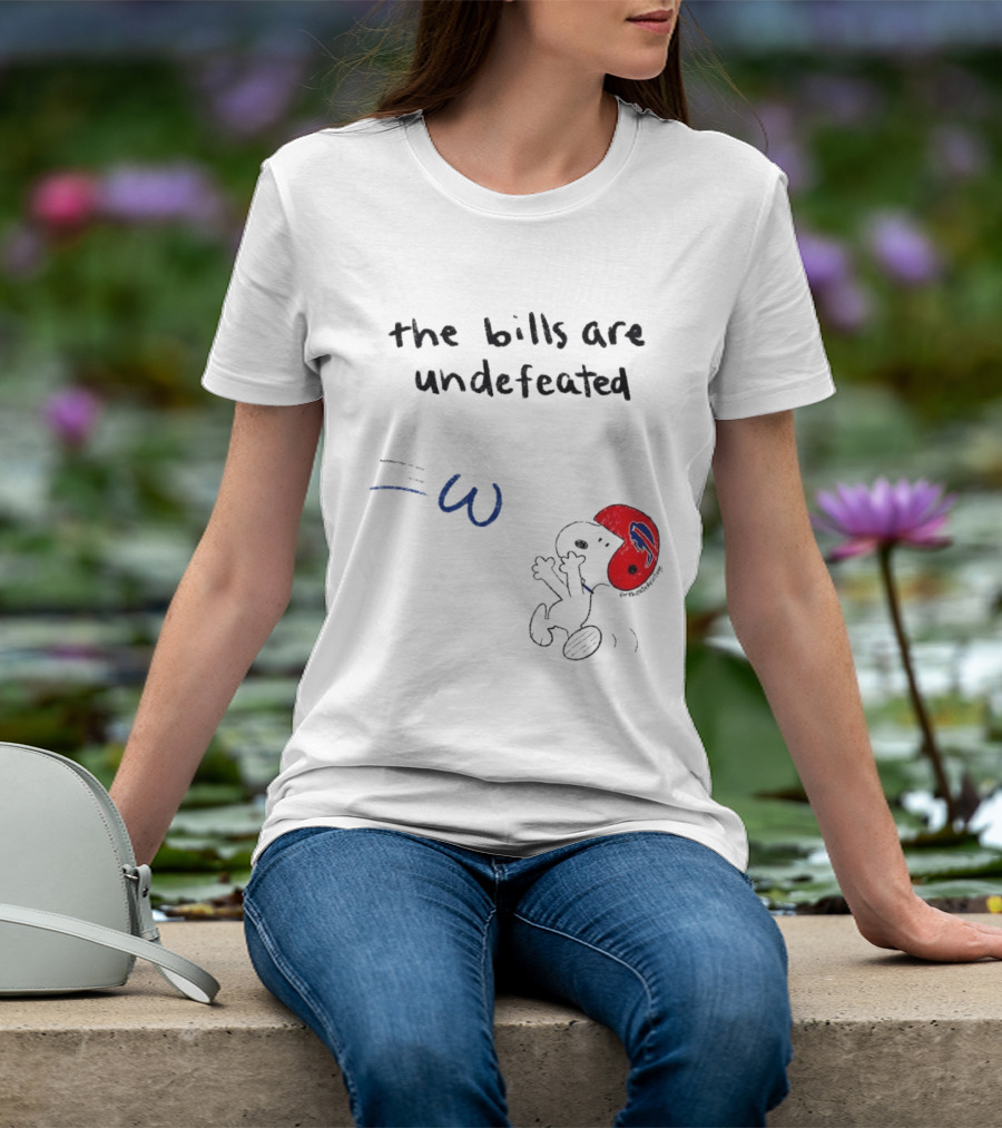 Snoopy Football Red Helmet The Bills Are Undefeated T-Shirt