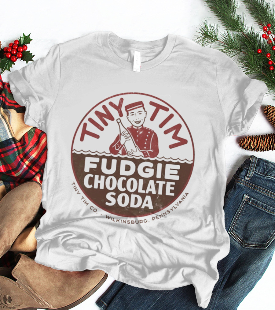 Tiny Tim Fudgie Chocolate Soda Wilkinsburg Pennsylvania Retro Beverage Branding T-Shirt