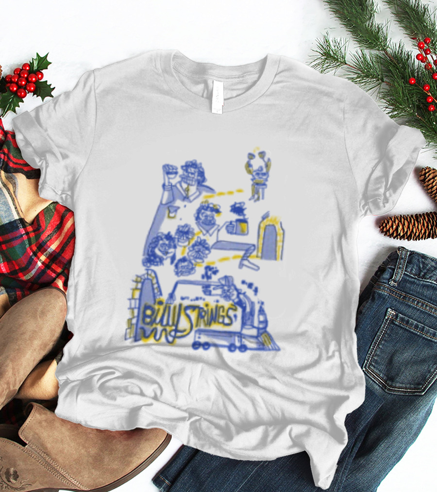 Billy Strings Store Train With Dates Jason Look Blue And Yellow T-Shirt