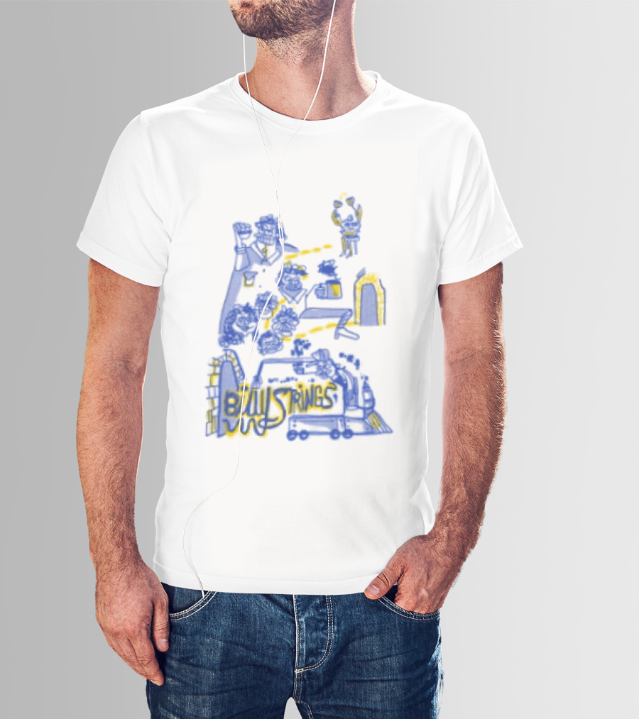 Billy Strings Store Train With Dates Jason Look Blue And Yellow T-Shirt