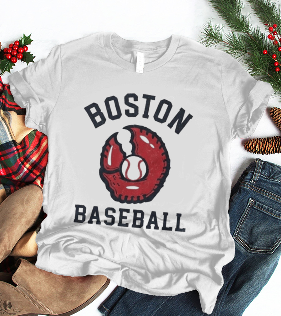 Boston Lobster Mitt Baseball T-Shirt