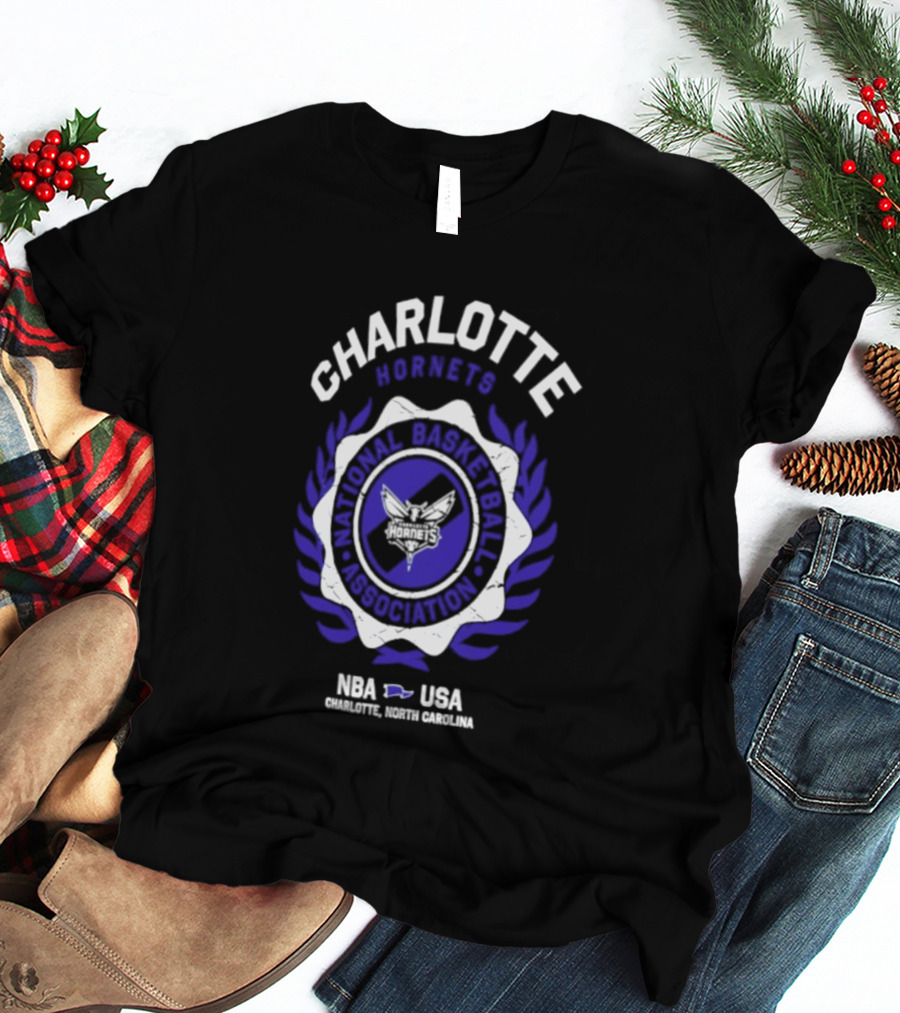 Charlotte Hornets NBA National Basketball Association Crest USA 2026 T-Shirt