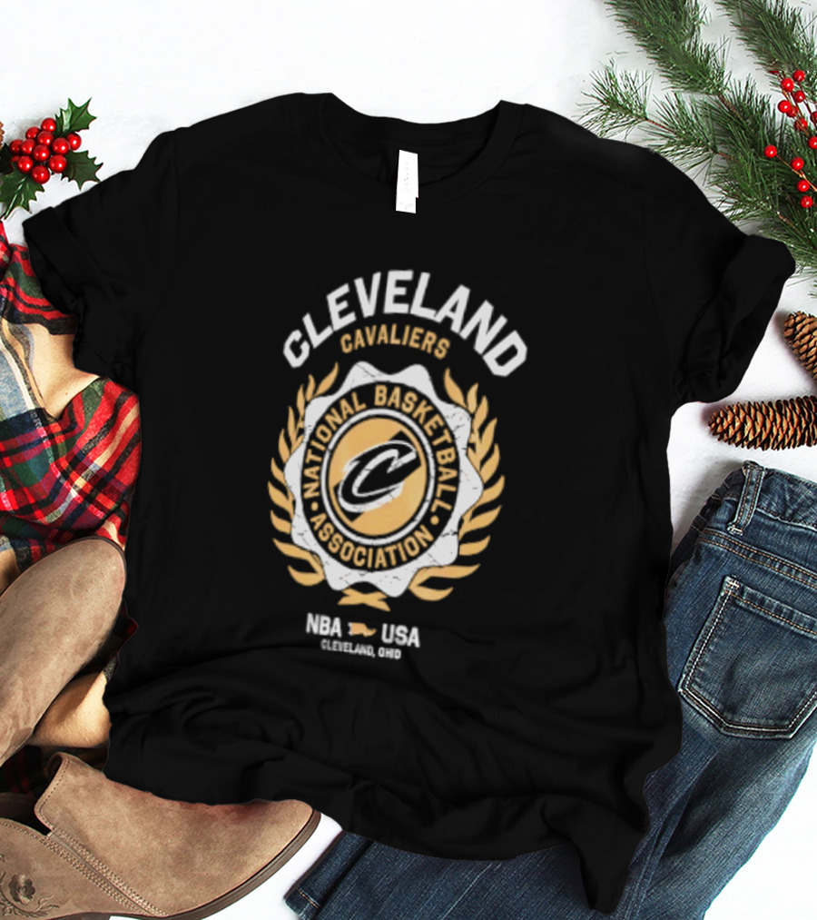 Cleveland Cavaliers National Basketball Association Laurel Crest NBA USA 2026 T-Shirt