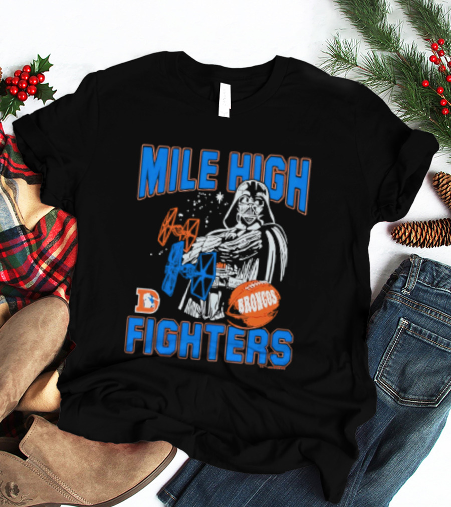 Mile High Fighters Denver Broncos Star Wars Dark Side T-Shirt